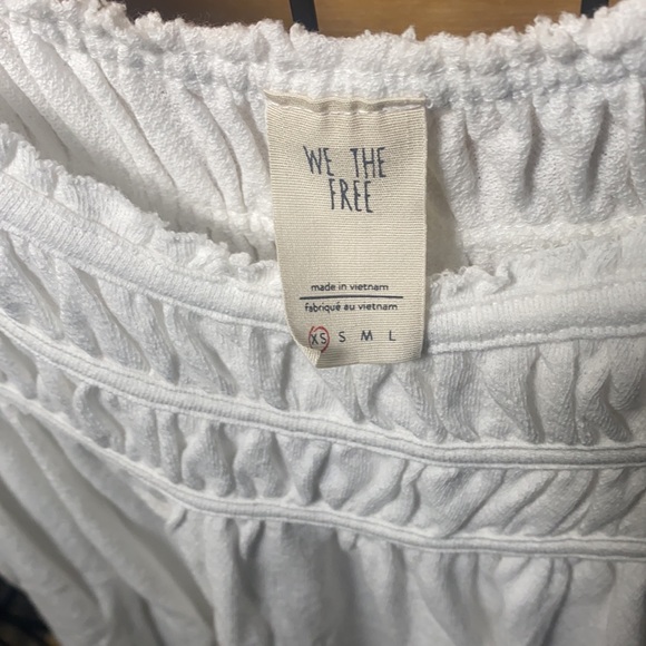 FREE PEOPLE Ruched Collar Boho Cotton Top - Picture 2 of 3